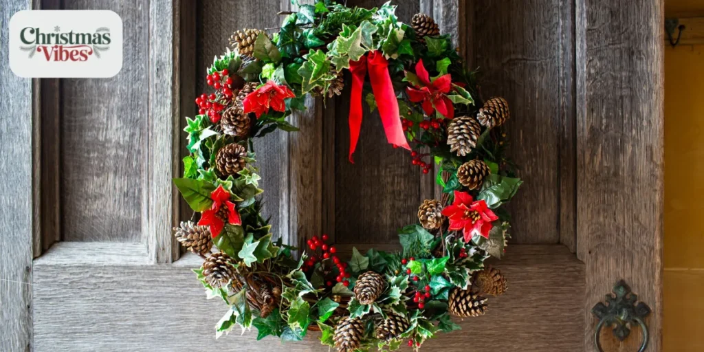 Classic Christmas Wreath Door Look