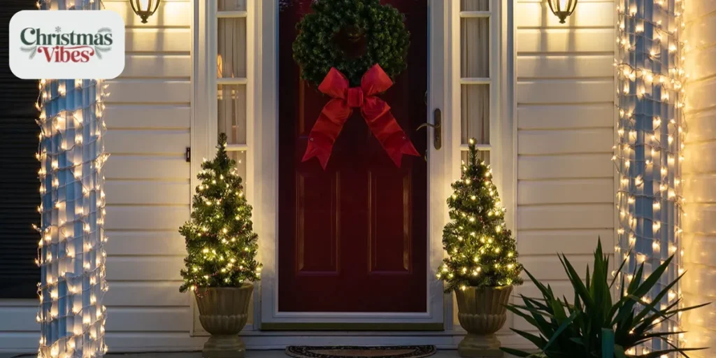 Lights Wrapped Around the Door Frame